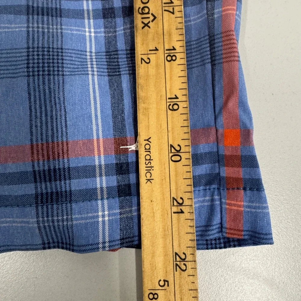 Tommy Bahama‎ Plaid Performance Shorts Mens 40 Blue Orange Stretch Marlin Logo